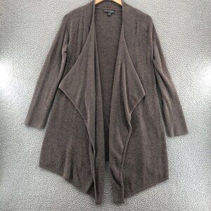 Barefoot Dreams Cardigan Women Large Taupe Calypso Cozychic Lite Knit Open Front